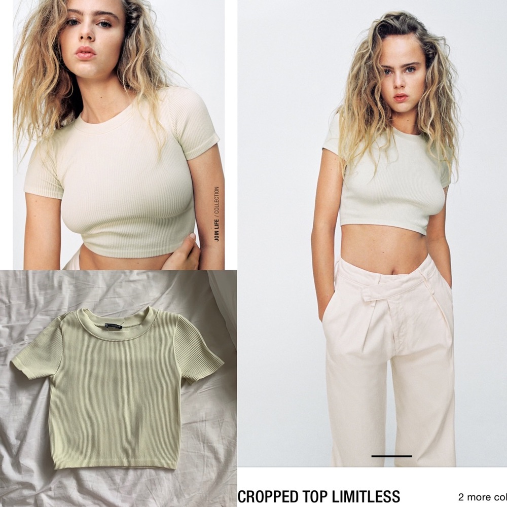 Worn once Zara limited contour crop top